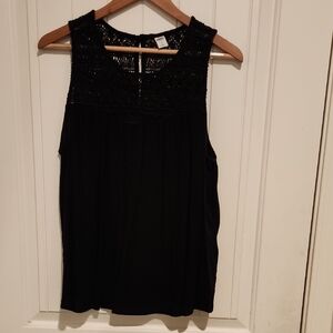 Old Navy Black Lace Detail Blouse